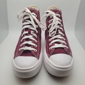 Converse Chuck Taylor Lift High Top Platform Sneakers Maroon Women’s Size 9